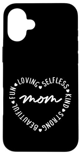 Muttertagszitat "Mom Heart Loving Kind Strong Mother" Hülle für iPhone 16 Plus von Mamalina Studios