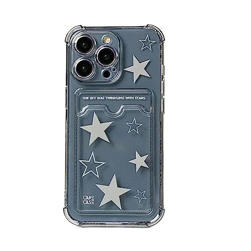 Mamarmot Schutzhülle für iPhone 12, koreanische Y2K-Sterne, weiche Hülle mit Kartenschlitzen, niedliches Kawaii, transparent, schützend, stoßfest, für iPhone 12 (für iPhone 12) von Mamarmot