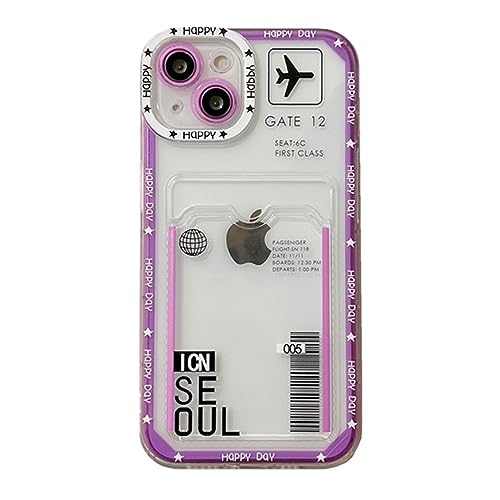 Mamarmot Schutzhülle für iPhone 13 Pro, koreanisches Seoul Air Flugticket, weiche Hülle mit Fotokartenschlitz, niedlich, transparent, stoßfest, für iPhone 13 Pro (für iPhone 13 Pro), MAM-2309031954 von Mamarmot