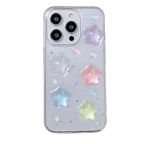 Schutzhülle für iPhone 11 Pro Max, koreanische Y2K leuchtende 3D-Sterne-Hülle, niedlicher Kawaii, leuchtet im Dunkeln, transparent, schützend, stoßfest, für iPhone 11 Pro Max (für iPhone 11 Pro Max) von Mamarmot