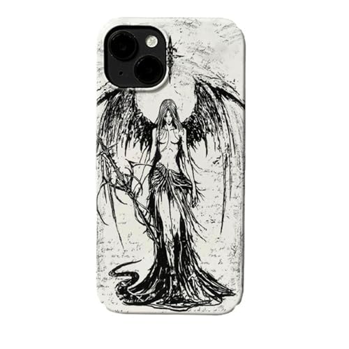 Schutzhülle für iPhone Xr, coole Gothic-Mädchen-Skulptur, Retro, lustige Handyhülle für Apple Xr, niedlicher Punk, schwarzer Engel, stoßfeste Schutzhülle für Mädchen (für iPhone Xr) von Mamarmot