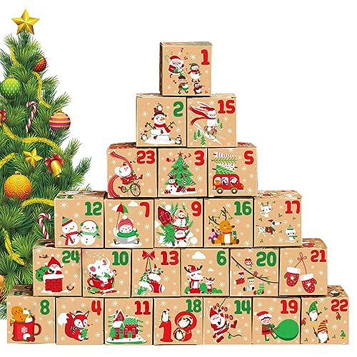 Adventskalender zum Befüllen DIY Adventskalender zum Selbstbefüllen mit Kartons, Stickern und Juteschnur 2023 Adventskalender zum Basteln DIY Adventskalender Selber Befüllen (Braun) von Mamiddle