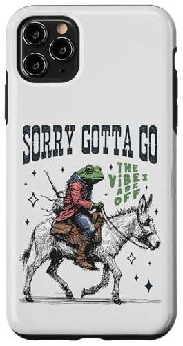 Cooler Cowboy-Frosch, der einen Esel reitet, Gotta Go,The Vibes are Off Hülle für iPhone 11 Pro Max von Man I Love Frogs