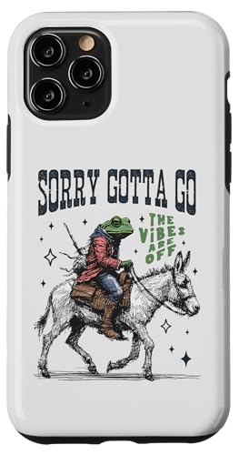 Cooler Cowboy-Frosch, der einen Esel reitet, Gotta Go,The Vibes are Off Hülle für iPhone 11 Pro von Man I Love Frogs