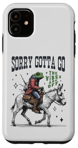 Cooler Cowboy-Frosch, der einen Esel reitet, Gotta Go,The Vibes are Off Hülle für iPhone 11 von Man I Love Frogs