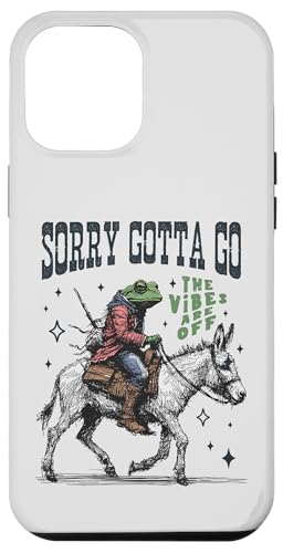 Cooler Cowboy-Frosch, der einen Esel reitet, Gotta Go,The Vibes are Off Hülle für iPhone 12 Pro Max von Man I Love Frogs