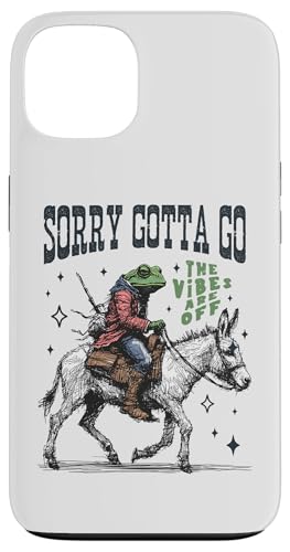 Cooler Cowboy-Frosch, der einen Esel reitet, Gotta Go,The Vibes are Off Hülle für iPhone 13 von Man I Love Frogs