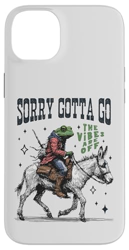 Cooler Cowboy-Frosch, der einen Esel reitet, Gotta Go,The Vibes are Off Hülle für iPhone 14 Plus von Man I Love Frogs