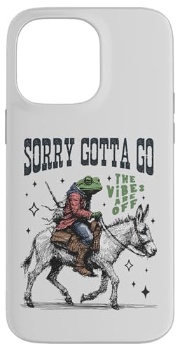 Cooler Cowboy-Frosch, der einen Esel reitet, Gotta Go,The Vibes are Off Hülle für iPhone 14 Pro Max von Man I Love Frogs