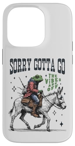 Cooler Cowboy-Frosch, der einen Esel reitet, Gotta Go,The Vibes are Off Hülle für iPhone 14 Pro von Man I Love Frogs