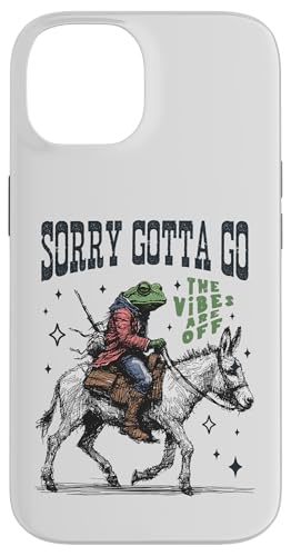 Cooler Cowboy-Frosch, der einen Esel reitet, Gotta Go,The Vibes are Off Hülle für iPhone 14 von Man I Love Frogs