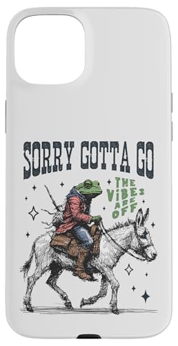 Cooler Cowboy-Frosch, der einen Esel reitet, Gotta Go,The Vibes are Off Hülle für iPhone 15 Plus von Man I Love Frogs