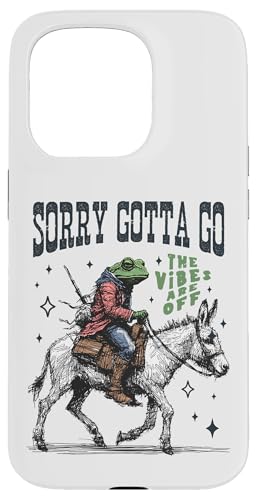 Cooler Cowboy-Frosch, der einen Esel reitet, Gotta Go,The Vibes are Off Hülle für iPhone 15 Pro von Man I Love Frogs
