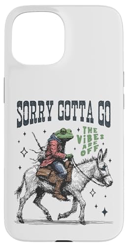Cooler Cowboy-Frosch, der einen Esel reitet, Gotta Go,The Vibes are Off Hülle für iPhone 15 von Man I Love Frogs