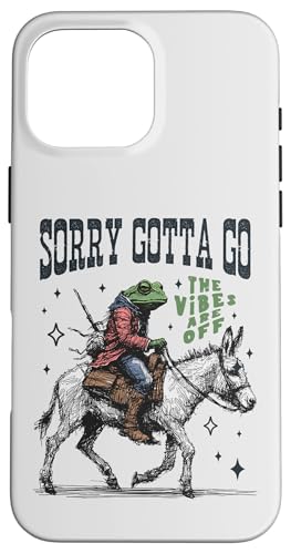 Cooler Cowboy-Frosch, der einen Esel reitet, Gotta Go,The Vibes are Off Hülle für iPhone 16 Pro Max von Man I Love Frogs