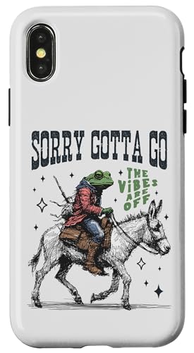 Cooler Cowboy-Frosch, der einen Esel reitet, Gotta Go,The Vibes are Off Hülle für iPhone X/XS von Man I Love Frogs