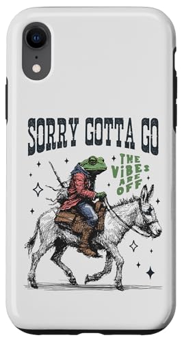 Cooler Cowboy-Frosch, der einen Esel reitet, Gotta Go,The Vibes are Off Hülle für iPhone XR von Man I Love Frogs