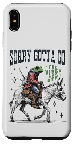Cooler Cowboy-Frosch, der einen Esel reitet, Gotta Go,The Vibes are Off Hülle für iPhone XS Max von Man I Love Frogs