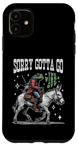 Frosch reitet auf einem Esel, handgezeichnete Vintage-Westernästhetik Hülle für iPhone 11 von Man I Love Frogs