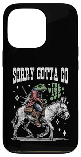 Frosch reitet auf einem Esel, handgezeichnete Vintage-Westernästhetik Hülle für iPhone 13 Pro von Man I Love Frogs