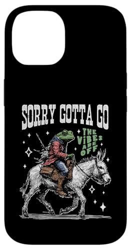 Frosch reitet auf einem Esel, handgezeichnete Vintage-Westernästhetik Hülle für iPhone 14 von Man I Love Frogs