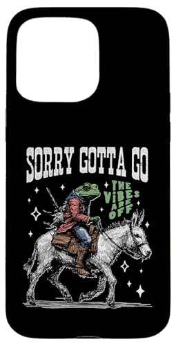 Frosch reitet auf einem Esel, handgezeichnete Vintage-Westernästhetik Hülle für iPhone 15 Pro Max von Man I Love Frogs