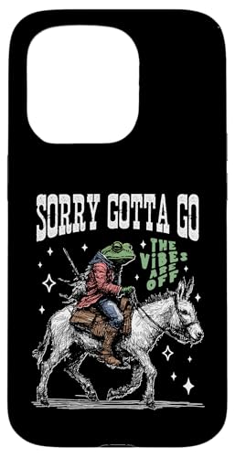 Frosch reitet auf einem Esel, handgezeichnete Vintage-Westernästhetik Hülle für iPhone 15 Pro von Man I Love Frogs