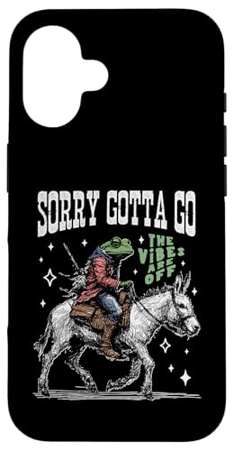 Frosch reitet auf einem Esel, handgezeichnete Vintage-Westernästhetik Hülle für iPhone 16 von Man I Love Frogs