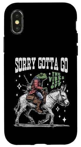 Frosch reitet auf einem Esel, handgezeichnete Vintage-Westernästhetik Hülle für iPhone X/XS von Man I Love Frogs