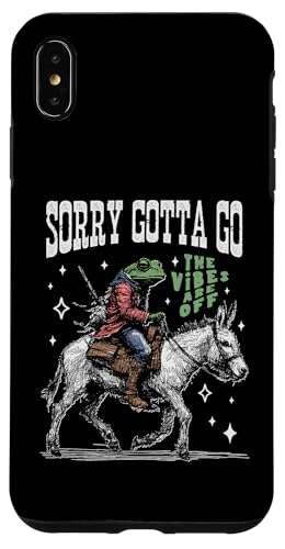 Frosch reitet auf einem Esel, handgezeichnete Vintage-Westernästhetik Hülle für iPhone XS Max von Man I Love Frogs