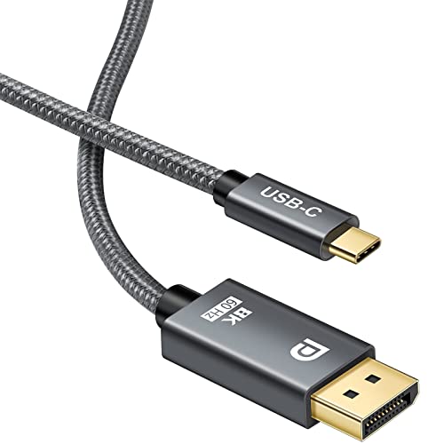 USB C DisplayPort Kabel 8K 2M，(8K@60Hz, 4K@120Hz/144Hz, 2K@240Hz) HBR3, 32.4Gbps-Bandbreite,Thunderbolt 3/4 auf DP 1.4 Kabel Kompatibel mit iPhone 15 Pro Max,M1 MacBook Pro Dell XPS(2M) von ManJiaHui
