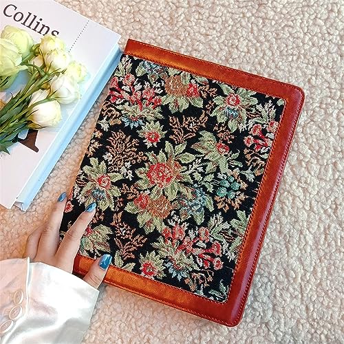 ManZePai Stoffhülle im Vintage-Stil mit Stifthalter für iPad Air 27,9 cm (11 Zoll) 2024, iPad Air 5. / 4. Generation, 27,9 cm (11 Zoll), 4. / 3. / 2. / 1. Generation, magnetisches Aufladen von ManZePai