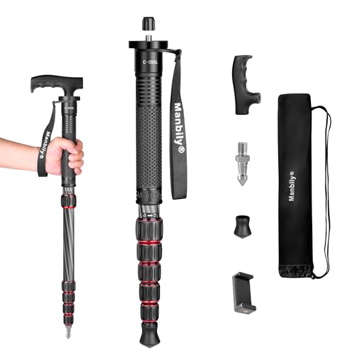 Manbily Kamera-Einbeinstativ aus Kohlefaser 168cm Einbeinstativ mit Gehstockgriff für Kameras Ständer Tragbar Kompakt Wanderstöcke Reise-Einbeinstativ 6 Abschnitte Max 7kg für DSLR Video Videokamera Manbily Kamera-Einbeinstativ aus Kohlefaser 168cm Einbeinstativ mit Gehstockgriff für Kameras Ständer Tragbar Kompakt Wanderstöcke Reise-Einbeinstativ 6 Abschnitte Max 7kg für DSLR Video Videokamera von Manbily
