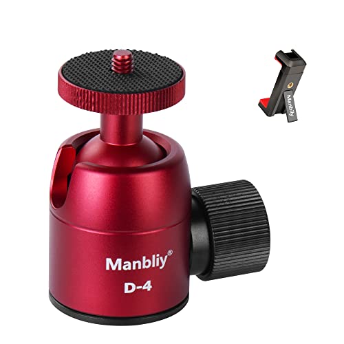 Manbily Mini Kugelkopf 28mm Stativkopf 360° Panorama Kamera aus Aluminiumlegierung für Projektor Stativ Smartphone Selfie Einbeinstativ DSLR Kamera Gopro Camcorder 5KG 11lbs (D-4) von Manbily