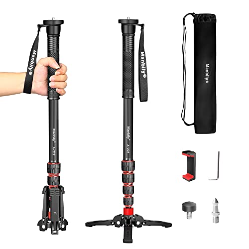 Manbily ausziehbares Kamera-Einbeinstativ aus Aluminium mit Füßen, tragbarer Reise- und abnehmbarer Stativfuß für DSLR Canon/Sony/Handy, 5 Abschnitte bis zu 170 cm, maximale Belastung 15,5 lbs (A-222) Manbily ausziehbares Kamera-Einbeinstativ aus Aluminium mit Füßen, tragbarer Reise- und abnehmbarer Stativfuß für DSLR Canon/Sony/Handy, 5 Abschnitte bis zu 170 cm, maximale Belastung 15,5 lbs (A-222) von Manbily
