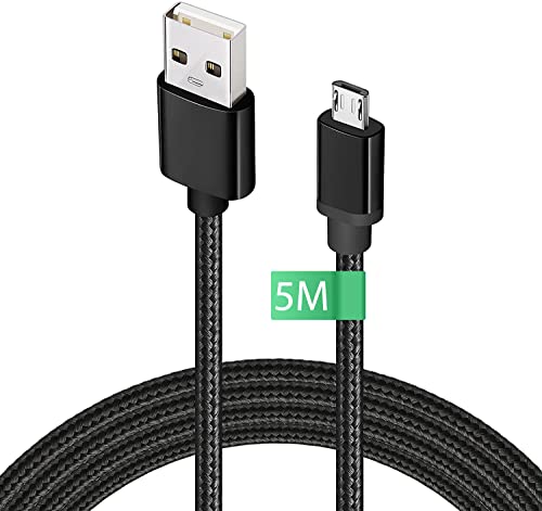 Micro USB Kabel 5M, Extra langes Android Schnellladekabel, Hochgeschwindigkeits Handy USB Micro Kabel 16FT Kompatibel für PS4 Controller, Samsung Galaxy S7 / S6, Xiaomi, Huawei, Motorola, Nokia von Mancro