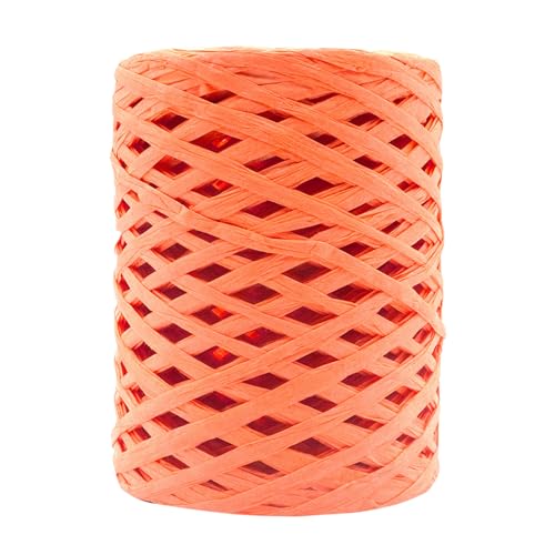 Mandala Crafts Korallen-Bastband zum Verpacken von Geschenken – 91,4 m Naturpapier-Stroh-Bastschnur für Bastelarbeiten, Schleifen, Dekoration, Blumenarrangements und DIY-Projekte von Mandala Crafts