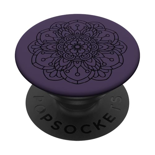 Mandala-Blume, dunkellila PopSockets Klebender PopGrip Mandala-Blume, dunkellila PopSockets Klebender PopGrip von Mandala Flower Art Designs
