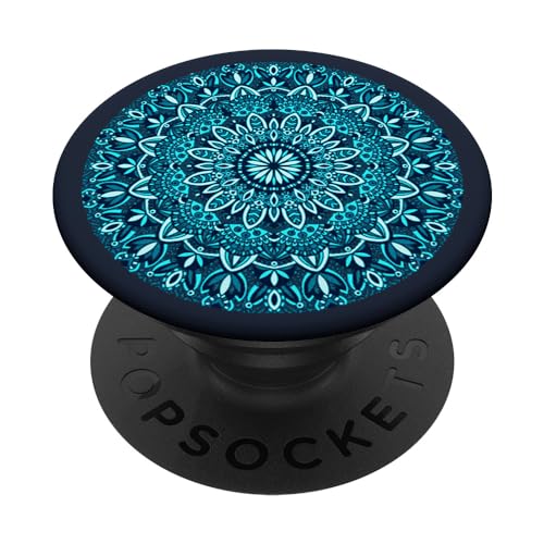 Blaues Mandala Henna PopSockets mit austauschbarem PopGrip von Mandala Forever