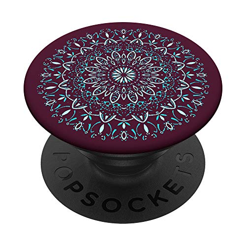 Blaugrünes Mandala Henna PopSockets mit austauschbarem PopGrip von Mandala Forever