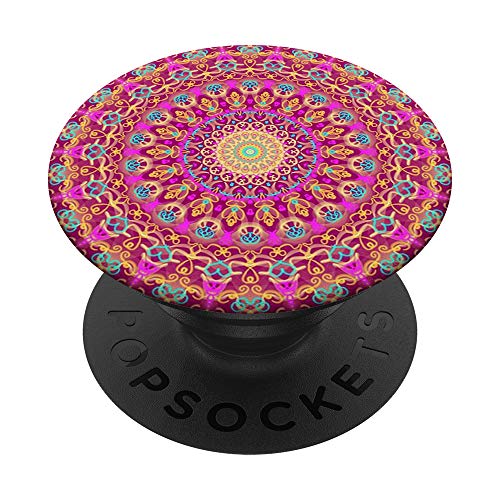 Lila Mandala Niedliche entworfene göttliche Mandala - PopSockets Ausziehbarer Sockel und Griff für Smartphones und Tablets von Mandala Yoga Universe Designed Handyhalter