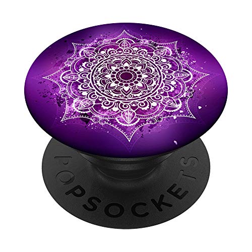 Lila Mandala Niedliche entworfene göttliche Mandala - PopSockets Ausziehbarer Sockel und Griff für Smartphones und Tablets von Mandala Yoga Universe Designed Handyhalter