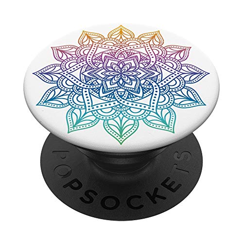 Lila Mandala Niedliche entworfene göttliche Mandala PopSockets PopGrip: Ausziehbarer Sockel und Griff für Handys/Tablets mit Tauschbarem Top von Mandala Yoga Universe Designed Handyhalter