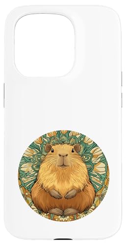 Capybara Mandala Logo Design - Einzigartige Tier Mandala Kunst Hülle für iPhone 15 Pro von Mandanimals Gear