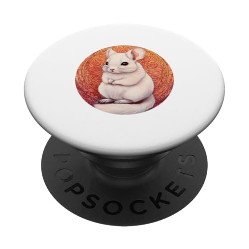 Entzückendes Chinchilla Mandala Design - Süße Illustration PopSockets Klebender PopGrip von Mandanimals Gear