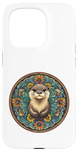Niedlicher bezaubernder Otter mit Mandala Hülle für iPhone 15 Pro von Mandanimals Gear