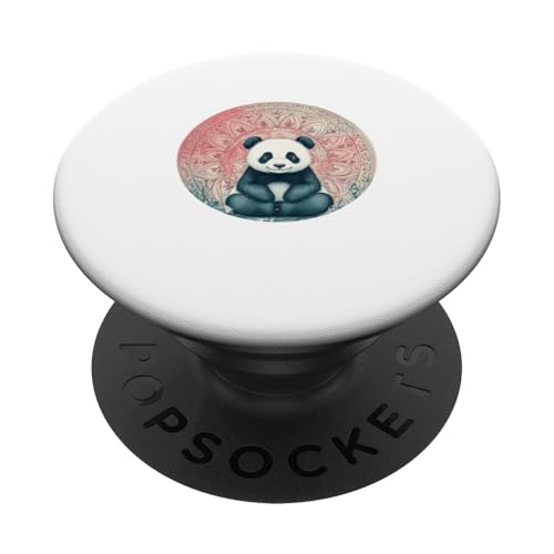 Niedliches Panda Mandala Design Natur Tier PopSockets Klebender PopGrip von Mandanimals Gear