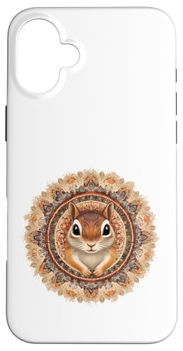 Niedliches Streifenhörnchen-Mandala Hülle für iPhone 16 Plus von Mandanimals Gear