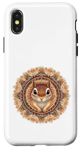 Niedliches Streifenhörnchen-Mandala Hülle für iPhone X/XS von Mandanimals Gear