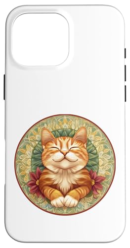 Süße entzückende lächelnde Ingwer Katze Mandala Kitty Hülle für iPhone 16 Pro Max Süße entzückende lächelnde Ingwer Katze Mandala Kitty Hülle für iPhone 16 Pro Max von Mandanimals Gear